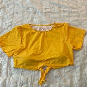 YELLOW bikini top with front tie 2XL